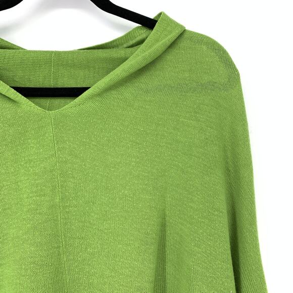 Kenneth Cole Women's S/M Hi Low Crew Neck Sweater Long Sleeve Green - Picture 3 of 5